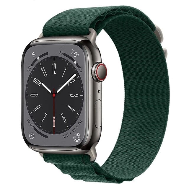 Ремешок нейлоновый Alpine Loop для Apple Watch 42/44/45/49 мм, на застежке, темно-зеленый