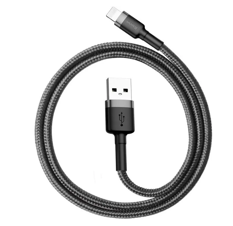 

Кабель Lightning 0.5м Baseus Cafule Cable CALKLF-AG1 Черный/Серый