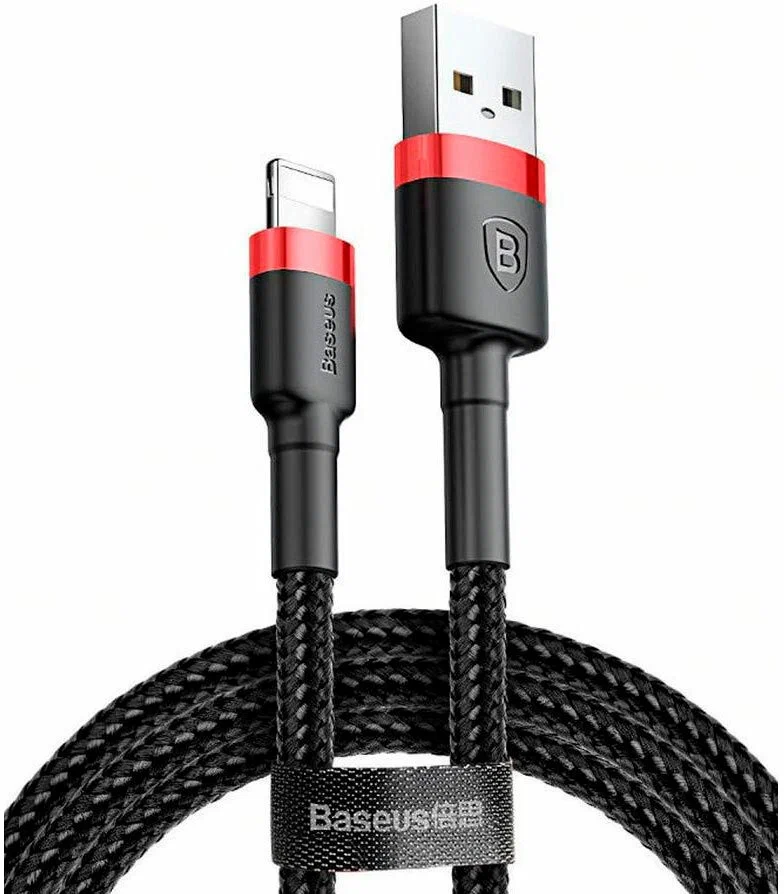 

Кабель Lightning 1м Baseus Cafule Cable CALKLF-B19 Черный/Красный