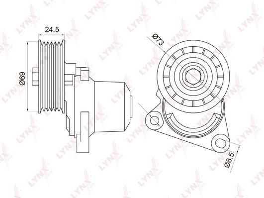 

Натяжитель с роликом / приводной подходит для mazda 3bk 2.3t 06-09 / 6gg 1.8-2.3 02-07