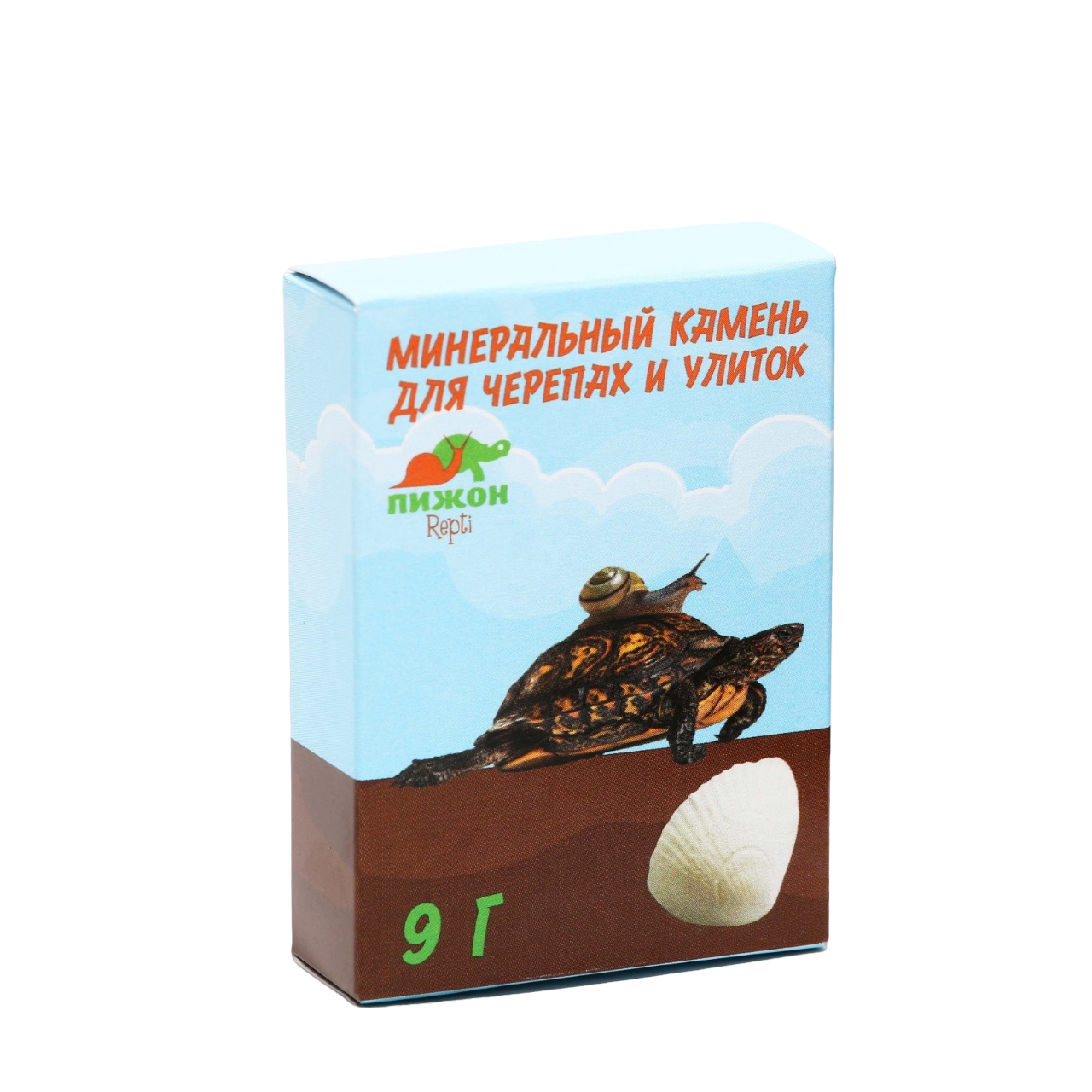 Минеральный камень для черепах и улиток Пижон, ракушка, 9 г