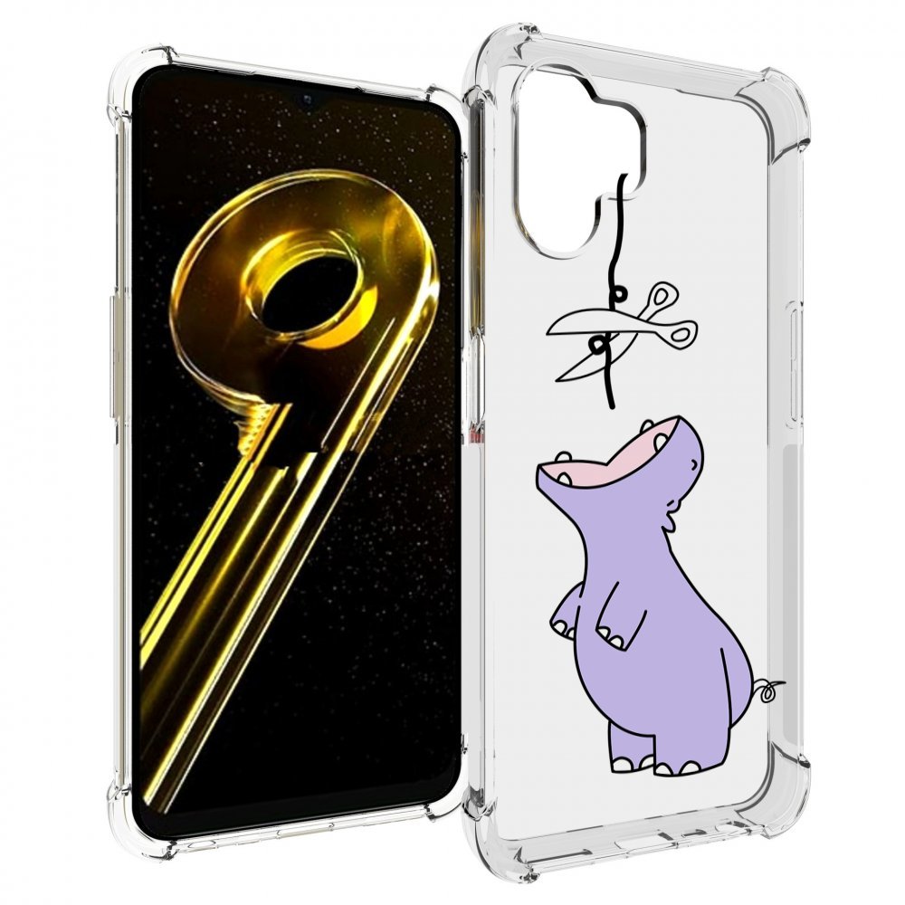 

Чехол бампер MyPads динозаврик-фиолетовый для Realme 10 5G проти..., Прозрачный, Tocco