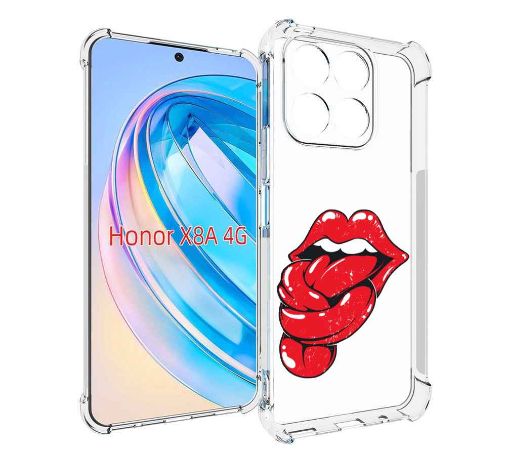 

Чехол MyPads яркие губы с языком для Honor X8a, Tocco