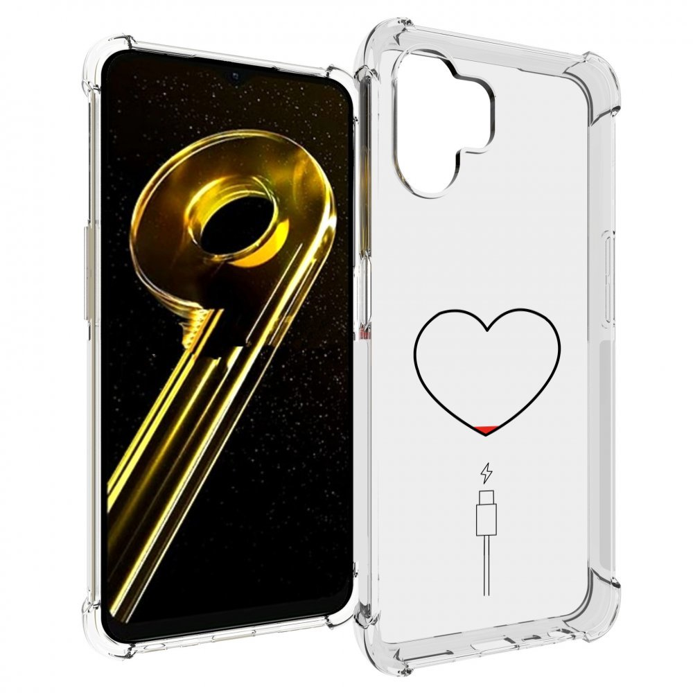 

Чехол бампер MyPads зарядка-сердца для Realme 10 5G противоударный, Прозрачный, Tocco