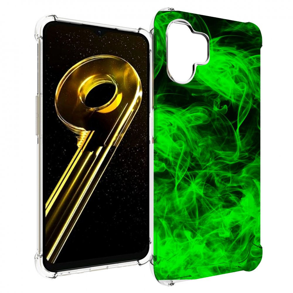 Чехол бампер MyPads зеленый-дымок для Realme 10 5G противоударный