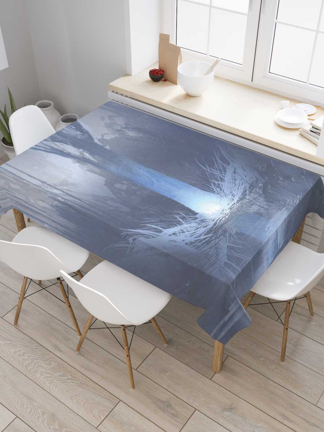 

Скатерть прямоугольная JoyArty "Лучик в мрачном лесу" из оксфорда, 180x145 см, Серый, Лучик в мрачном лесу