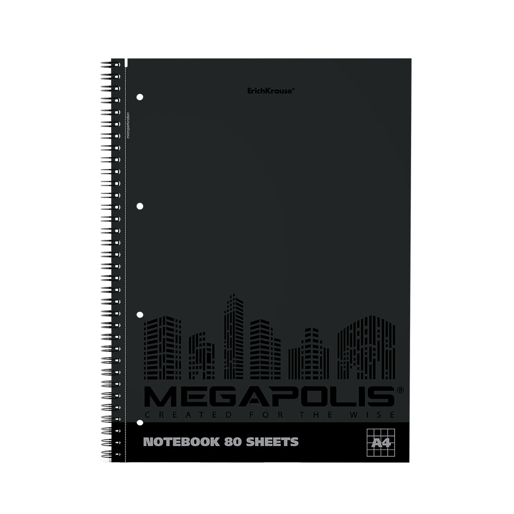 

Тетрадь общая в клетку ErichKrause Megapolis 49810, 80 л., 1 шт., Тетради общие на спирали