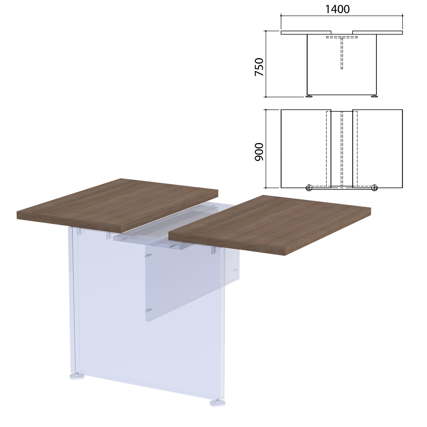 фото Столешница модуля стола для переговоров приоритет, 1400х900х750 мм, лагос, к-913, к-913