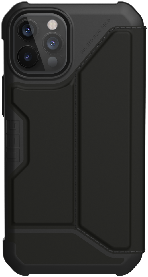 фото Чехол-книжка urban armor gear (uag) metropolis series для iphone 12/12 pro, черный satn