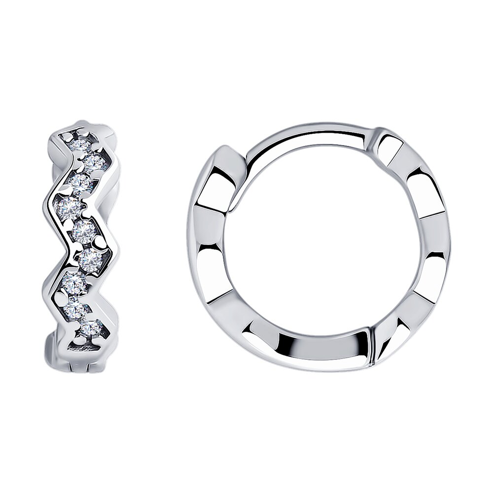 

Серьги конго из серебра SOKOLOV 94025970, фианит, 94025970