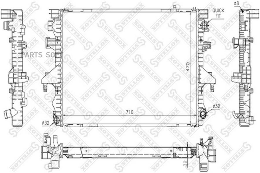 

STELLOX 10-26430-SX_радиатор системы охлаждения!\ VW T5 2.5TDi 03> 1шт