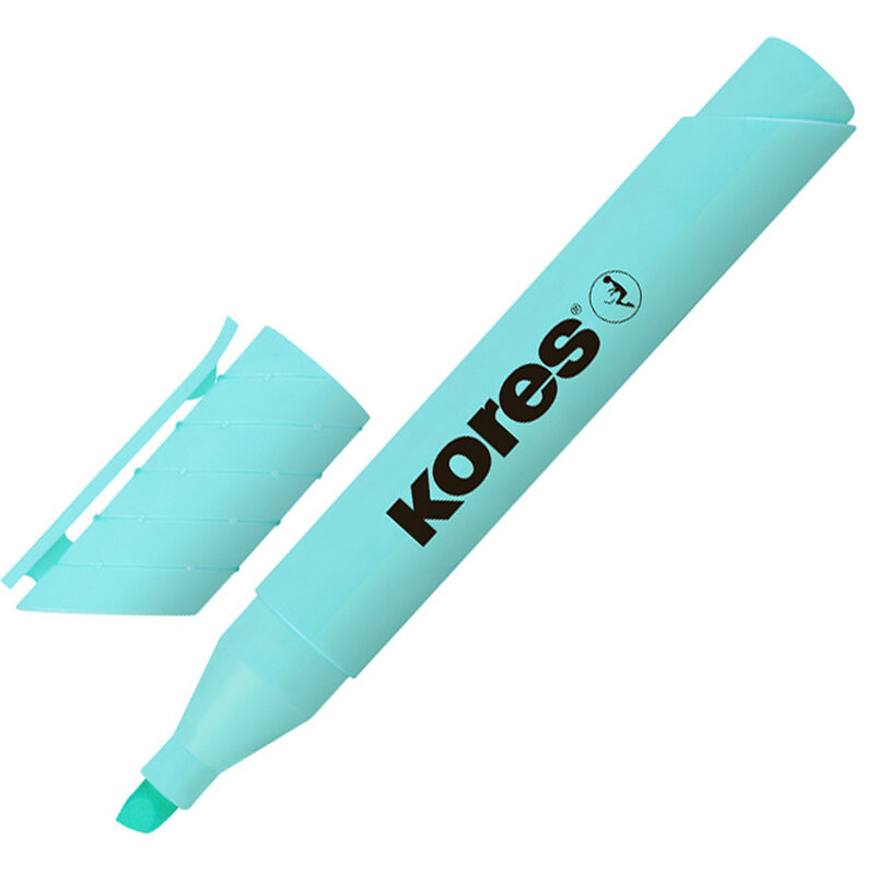 Текстовыделитель Kores High Liner Plus Pastel бирюзовый (толщина линии 0.5-5 мм), 1536767