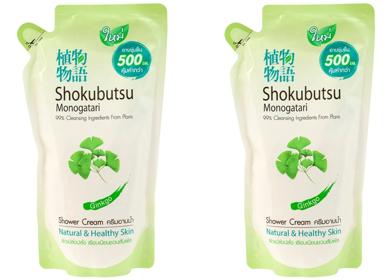 

Крем-гель для душа CJ Lion Monogatari Shokubutsu Ginkgo Shower Cream запаска, 500 млх2 шт.