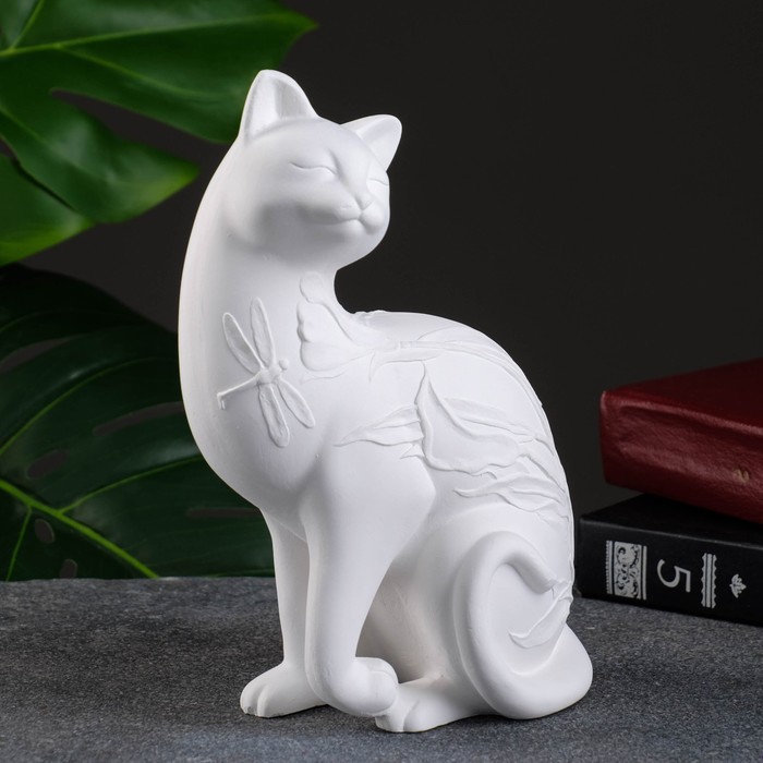 

Фигура "Кошка с узором" 19х14х8см, Белый