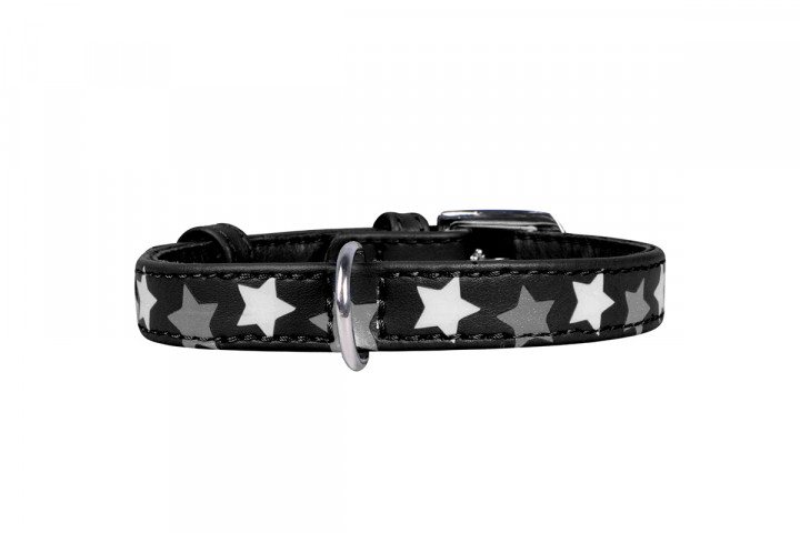 фото Ошейник для собак collar с узором звёздочка 12 мм черный длина 21-29 см