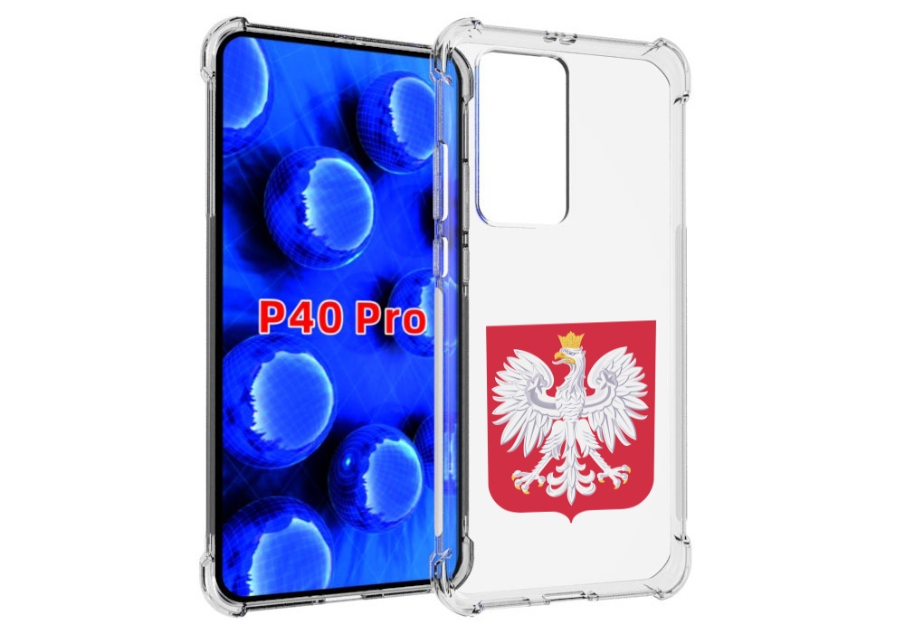 Чехол MyPads герб-польши для Huawei P40 Pro противоударный