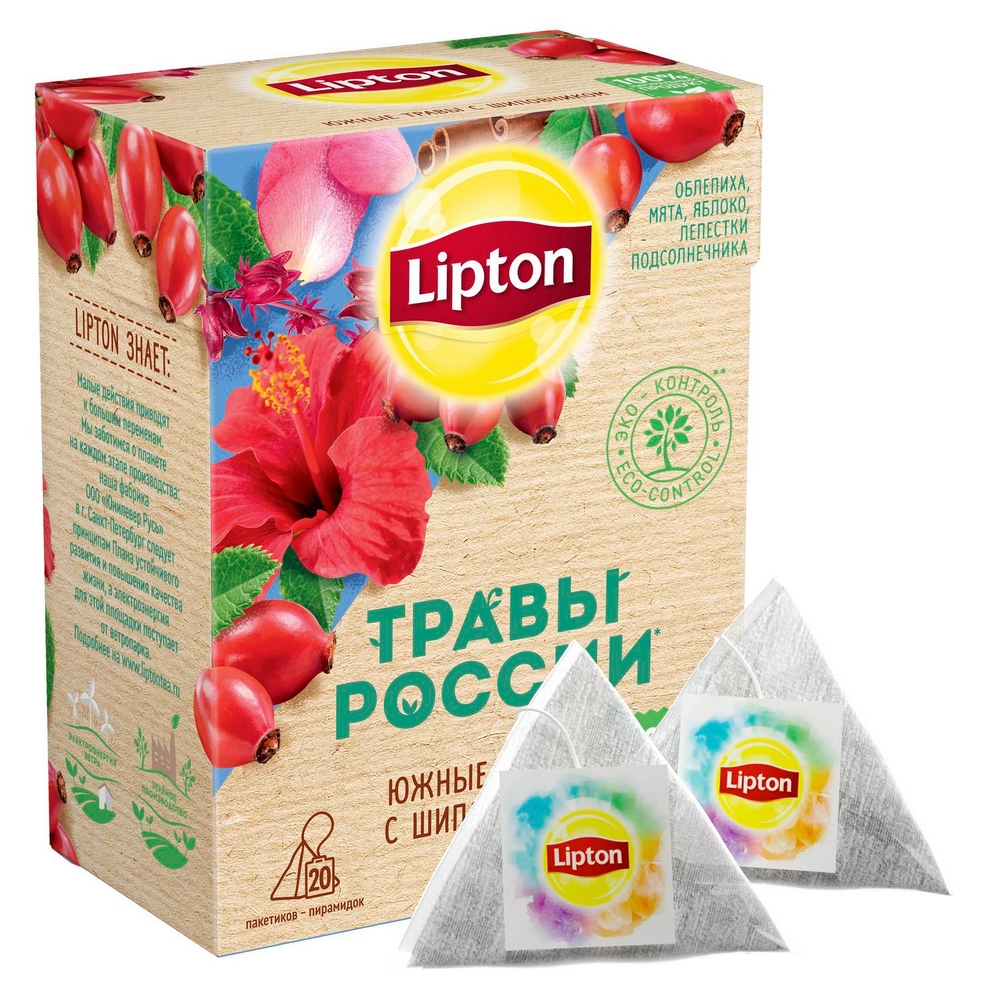 

Напиток травяной Lipton Травы России Южные травы с шиповником 20 пак