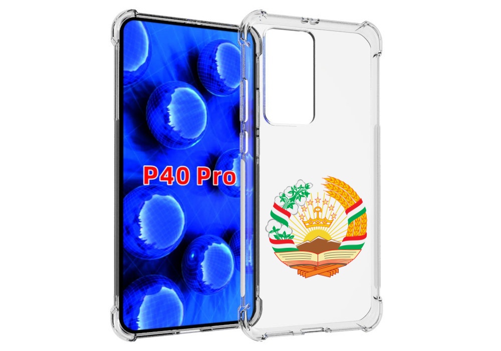 

Чехол MyPads герб-таджикистана для Huawei P40 Pro противоударный, Прозрачный, Tocco
