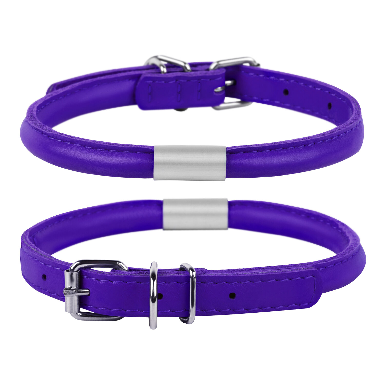 фото Ошейник для собак collar glamour круглый с адресником фиолетовый 8 мм длина 25-33 см