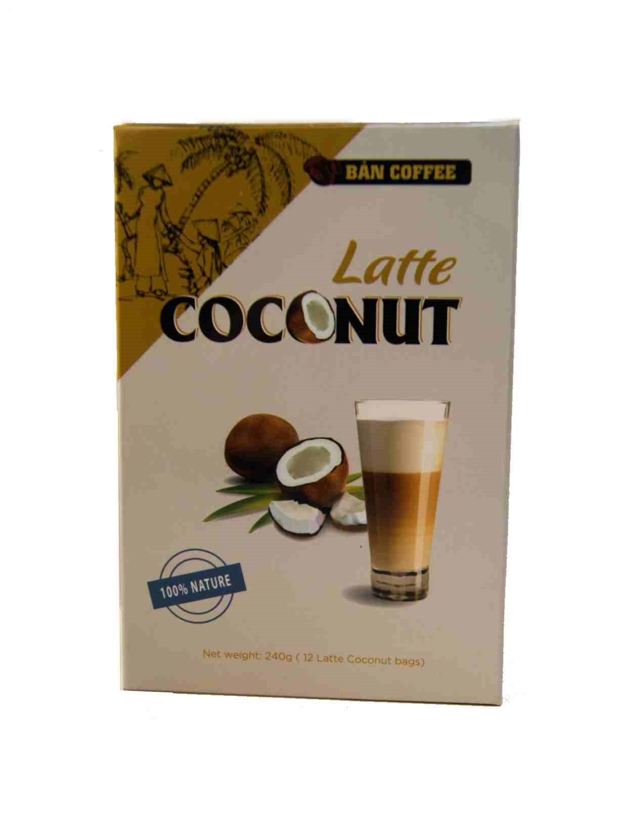 

Вьетнамский растворимый кофе 3 в 1 Latte COCONUT (Латте с КОКОСОМ), 12 пак. 240 г