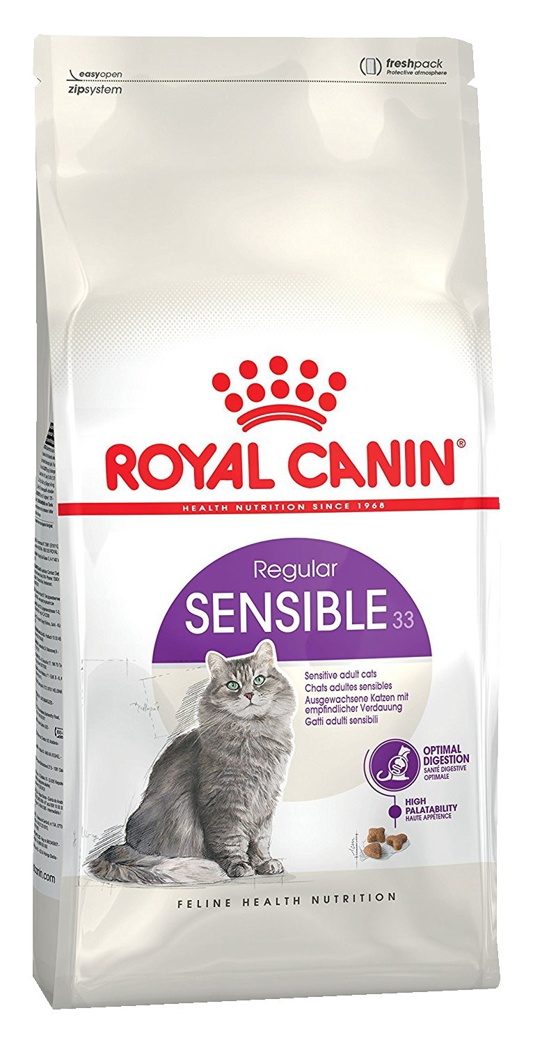 фото Сухой корм для кошек royal canin sensible с чувствительным пищеварением, курица, 1.2кг