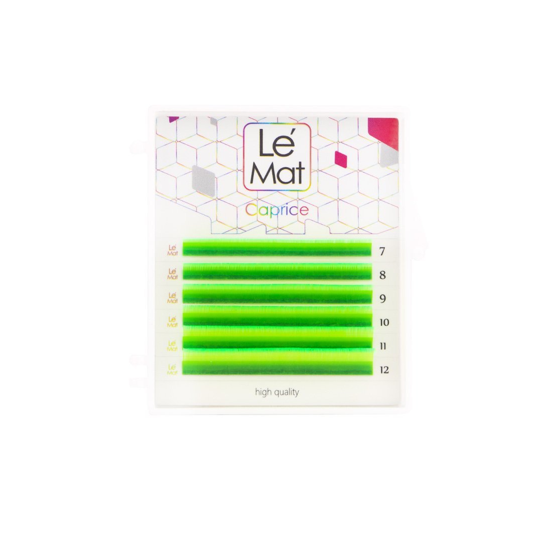 

Ресницы Neon Green Le Maitre Caprice 6 линий C 0.07 MIX 4-6 mm, Зеленый