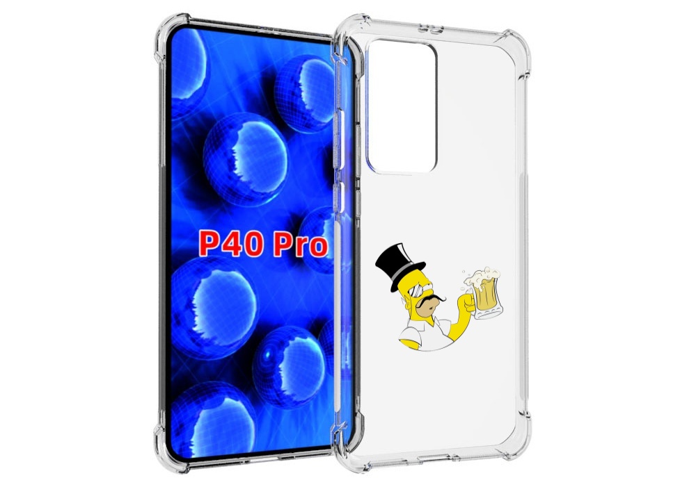 

Чехол MyPads гомер-с-напитком для Huawei P40 Pro противоударный, Прозрачный, Tocco