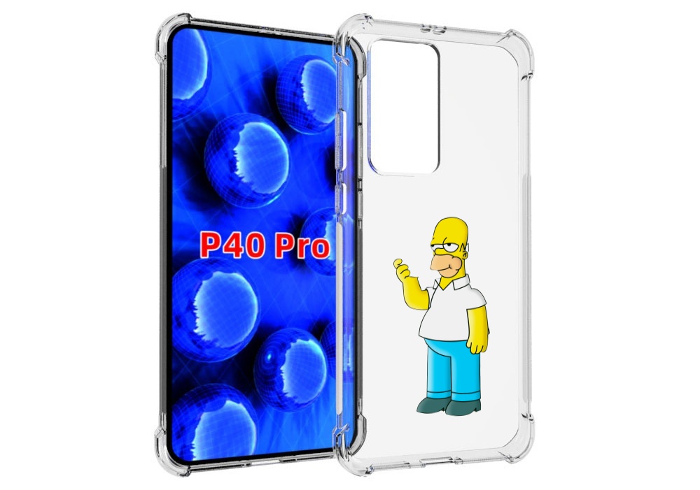 

Чехол MyPads гомер-симпсон для Huawei P40 Pro противоударный, Прозрачный, Tocco