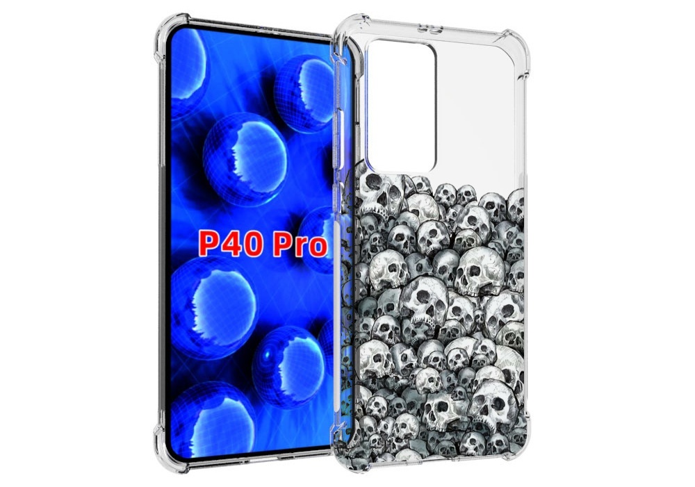 

Чехол MyPads гора из черепов для Huawei P40 Pro противоударный, Прозрачный, Tocco