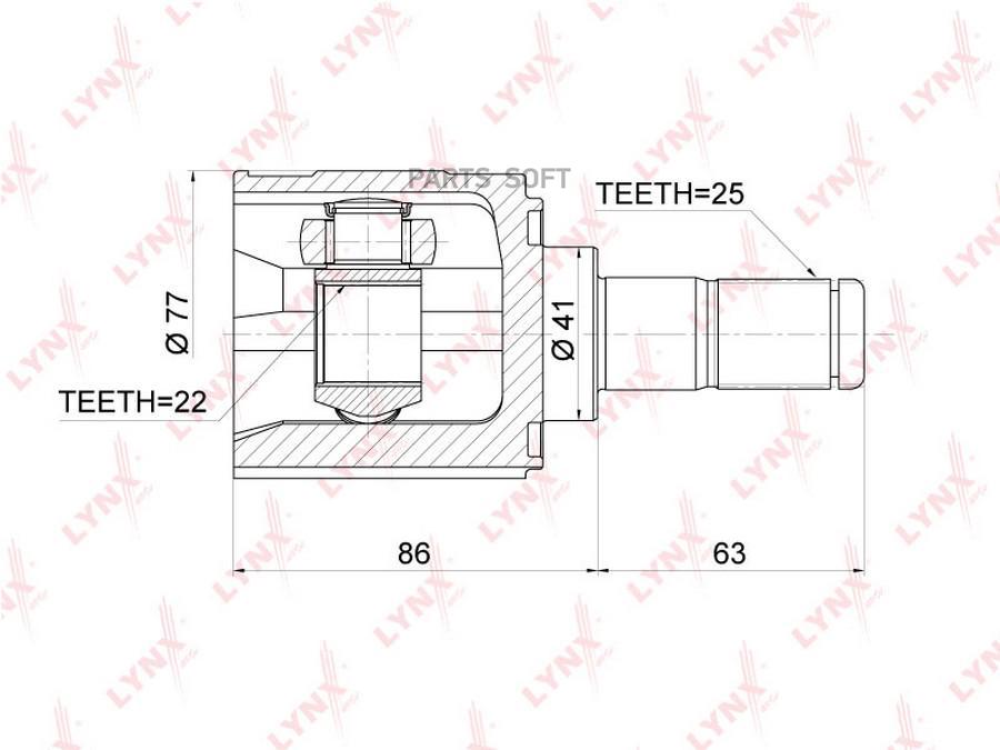 

Ci-3700_шрус внутренний к-кт hyundai solaris 1.4-1.6 09>