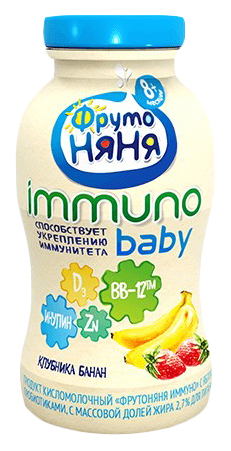 

Кисломолочный продукт ФрутоНяня Immuno Baby клубника банан 100 г