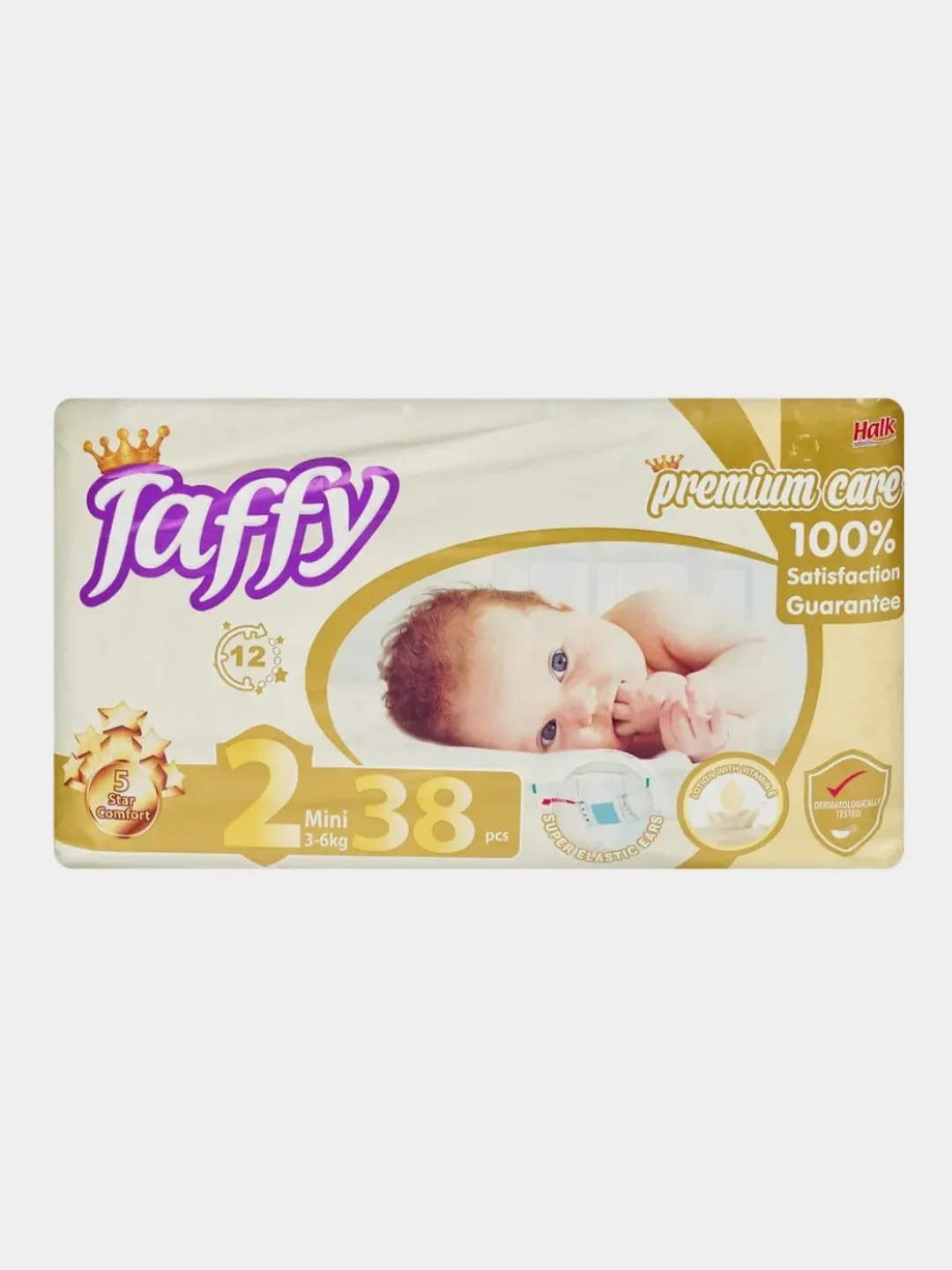 Детские подгузники Taffy PREMIUM CARE №2 3-6 кг 38 шт