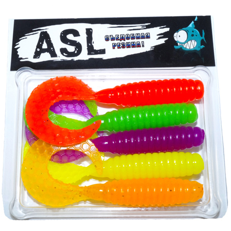 

Силиконовая приманка ASL Твистер цв. mix 3 L-10см 4шт/уп, Твистер