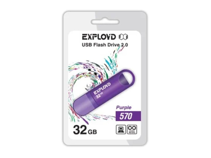 

Флешка Exployd 570 32ГБ Purple (EX-32GB-570-Purple), 570