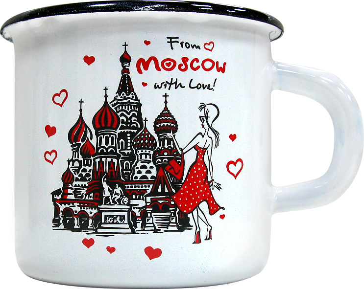 

Кружка From Moscow with love эмалированная, белая, 400 мл