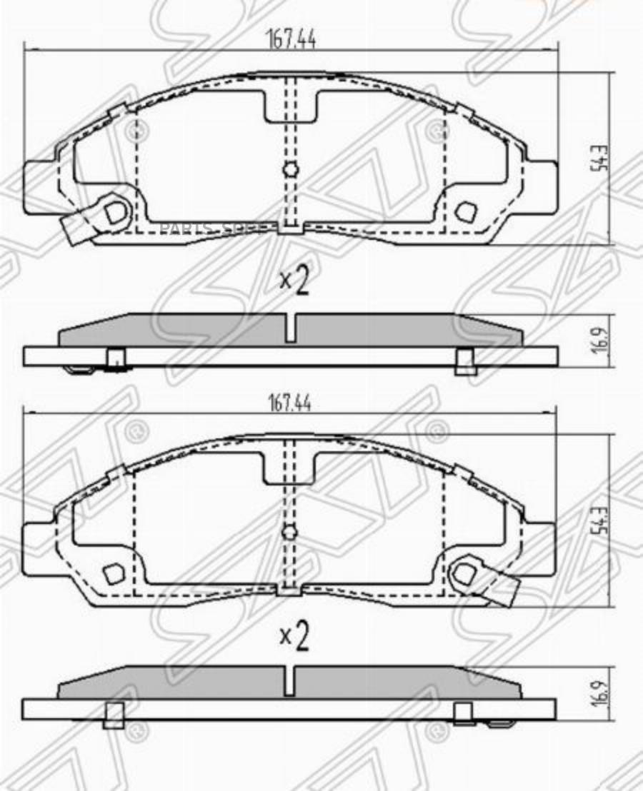 

Колодки тормозные перед isuzu d-max/elf iii nkr8#/nkq8# SAT ST8980511170