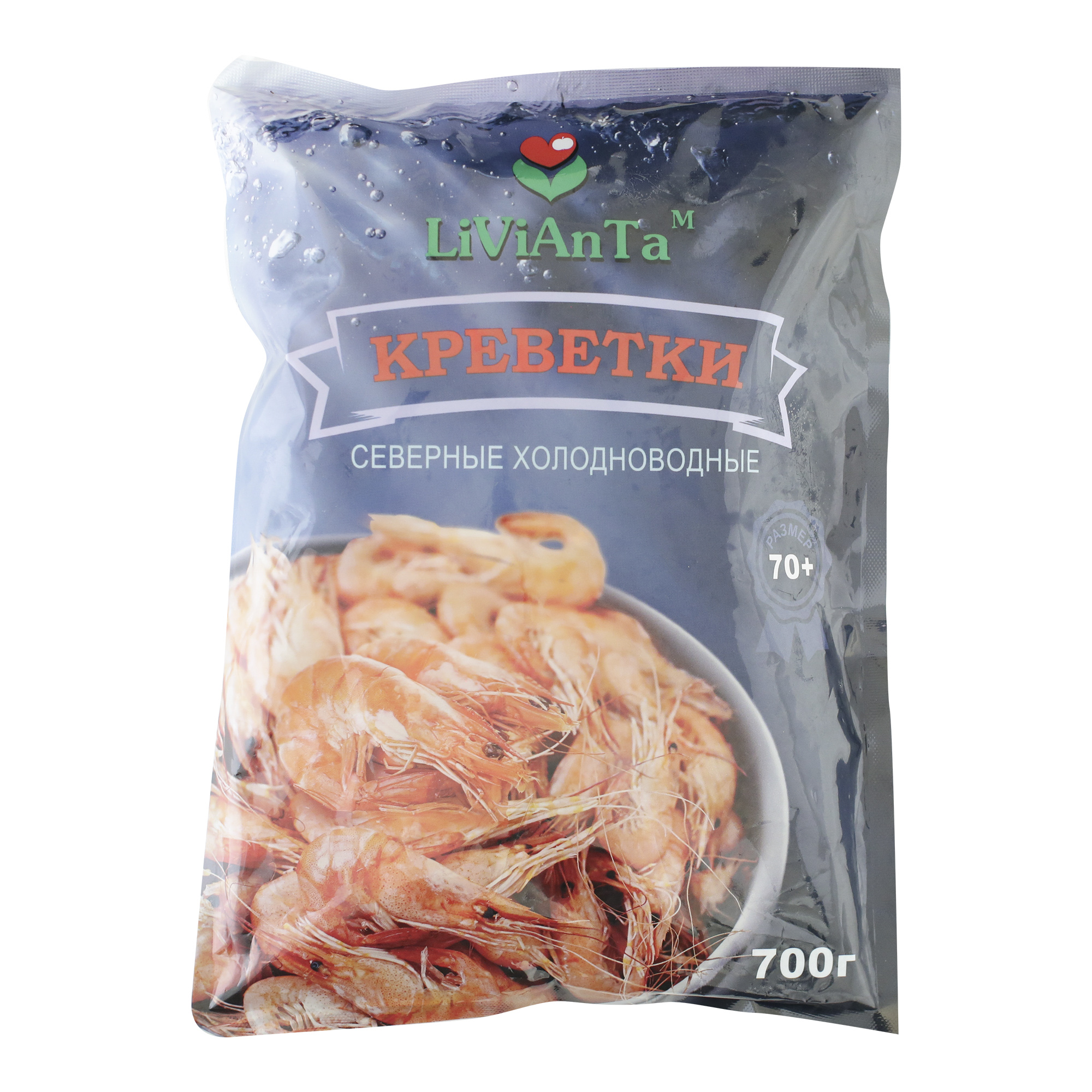 

Креветки Livianta 70+ варено-мороженые 700 г