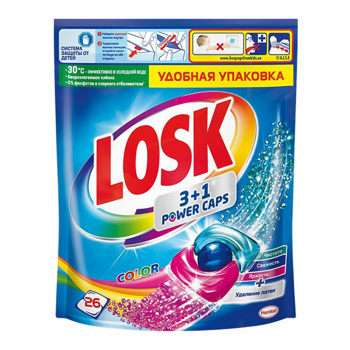 

Капсулы для стирки Losk Duo-caps Color Актив цветного белья 24 шт.