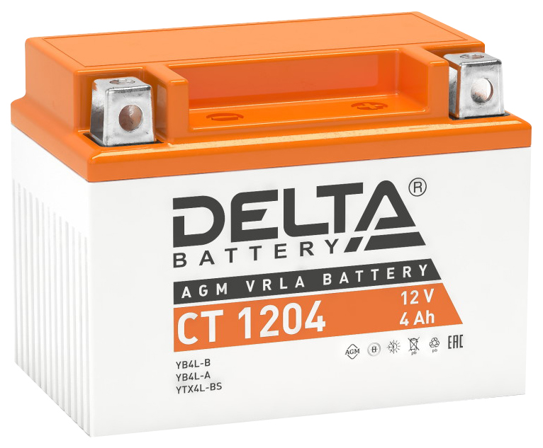 Аккумулятор мото Delta CT 1204 (YTX4L-BS, YB4L-B)