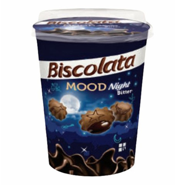 Печенье Biscolata Mood Bitter песочное с черным шоколадом 125 г