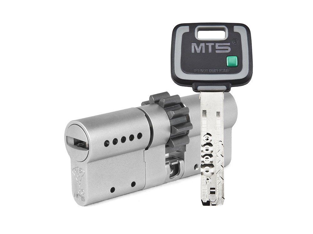 

Цилиндр Mul-t-Lock MT5+ ключ-ключ (размер 65х40 мм) - Никель, Шестеренка (3 ключа), Серебристый