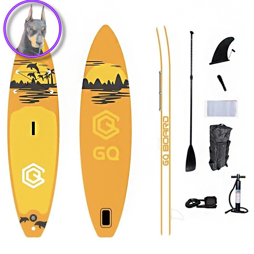 SUP-борд GQ DOLPHIN 335х81х15 см, до 180 кг, с веслом и насосом