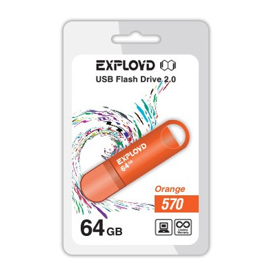 

Флешка Exployd 570 64ГБ Orange (Exployd 570 EX-64GB-570-Orange), 570