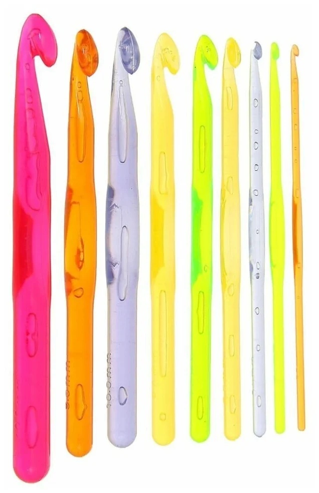 фото Набор крючков для вязания, диаметр 3-12 мм, 14 см, 9 шт, цвет разноцветный арт узор