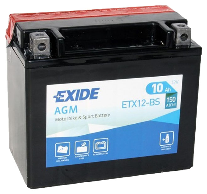 

Аккумулятор мото Exide ETX12-BS (YTX12-BS)