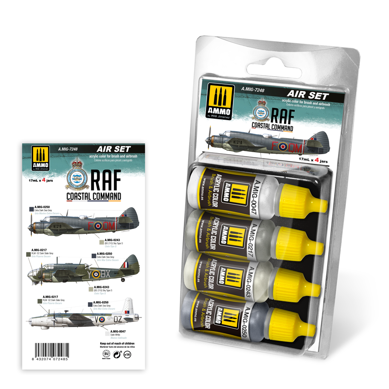 

Набор акриловых красок AMMO MIG Береговое командование Королевских ВВС AMIG7248