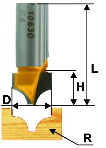 

Фреза Энкор 10630, ф9,5х8мм R4мм хв. 8мм (10630)