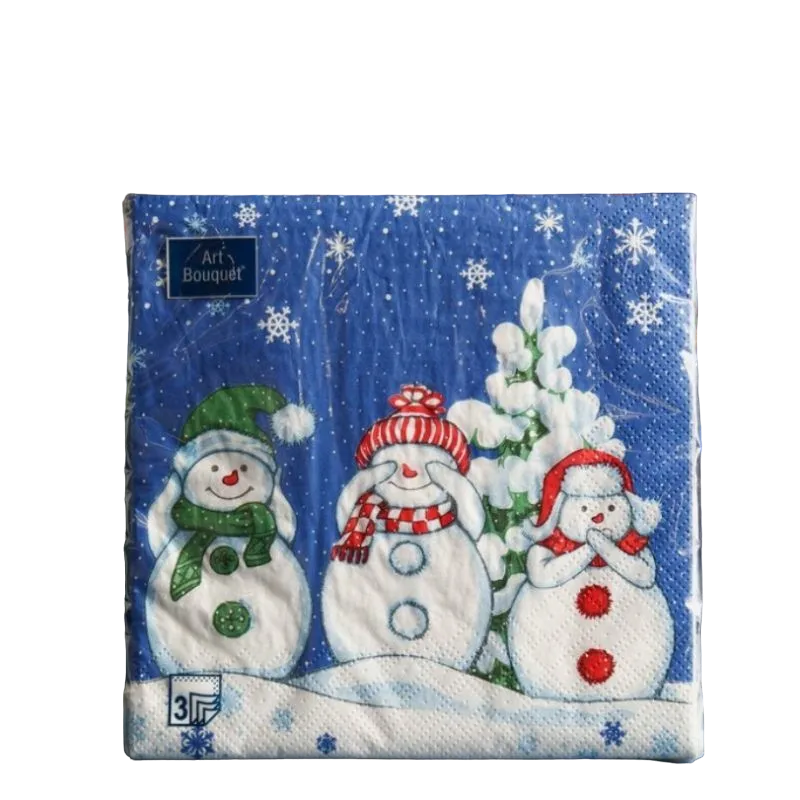 

Салфетки бумажные Мята Home Collection Classic Трехслойные Мудрые снеговики 3шт