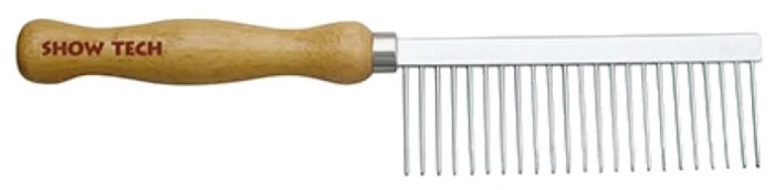 фото Расческа для шерсти show tech wooden comb, средней жесткости, 18 см