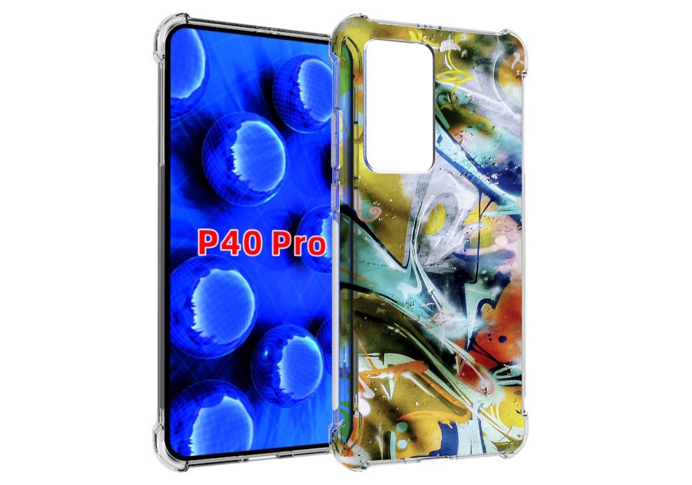 

Чехол MyPads граффити-хаос для Huawei P40 Pro противоударный, Прозрачный, Tocco